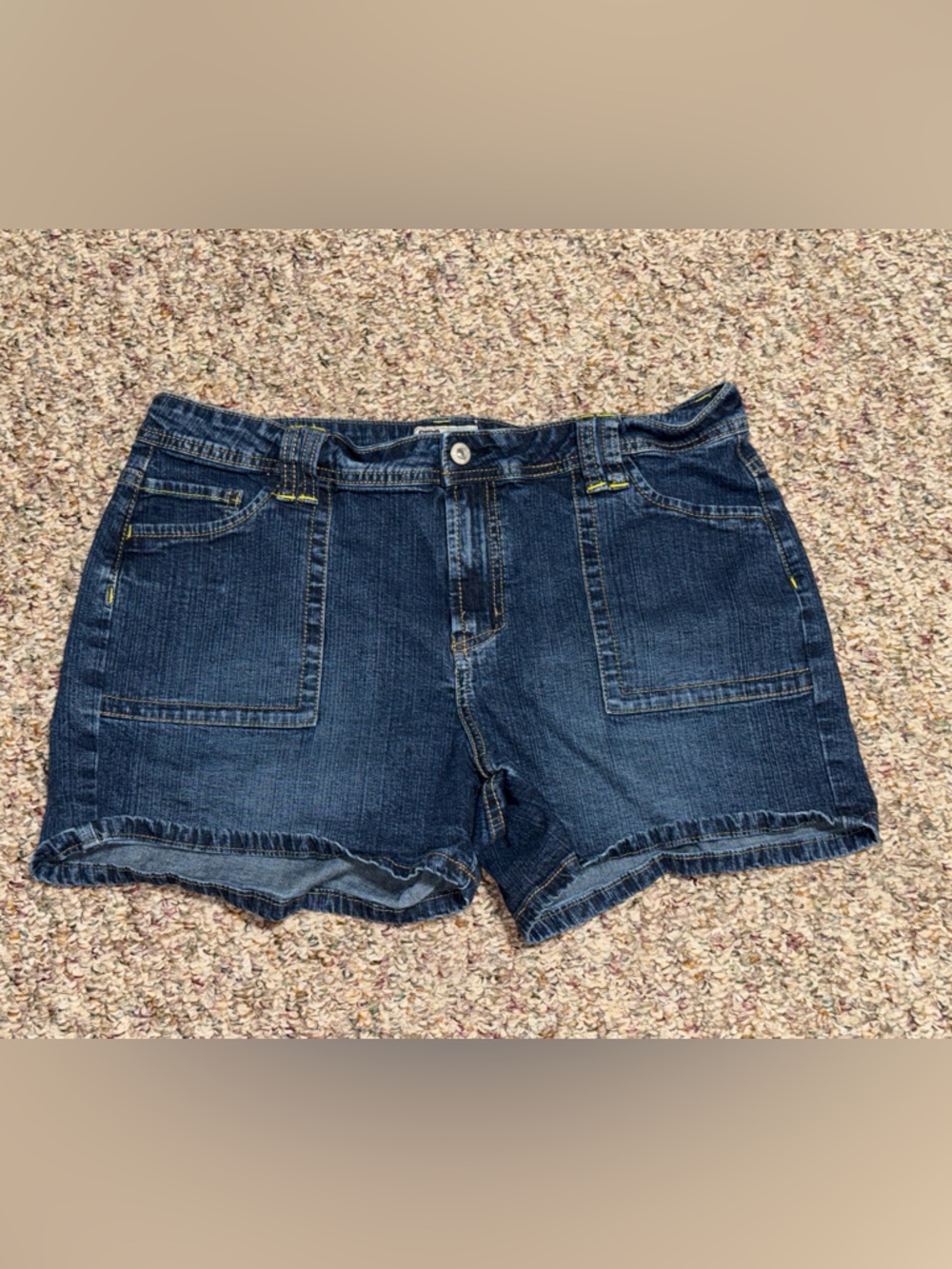 Women's size 14 faded glory Dark Blue Denim Shorts summer beach‎ sun